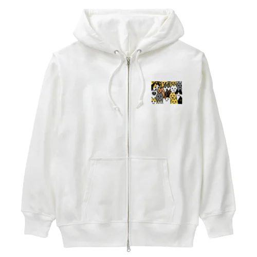 猫いっぱい Heavyweight Zip Hoodie