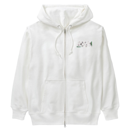 あつまれ文鳥ちゃん【まめるりはことり】 Heavyweight Zip Hoodie