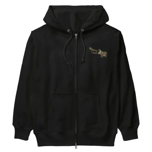 迷彩ヒポポタマス Heavyweight Zip Hoodie