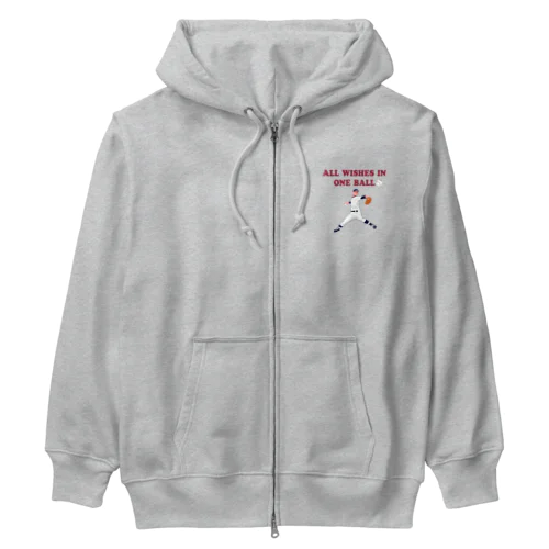 一球入魂　全ての願いを白球に込めて Heavyweight Zip Hoodie