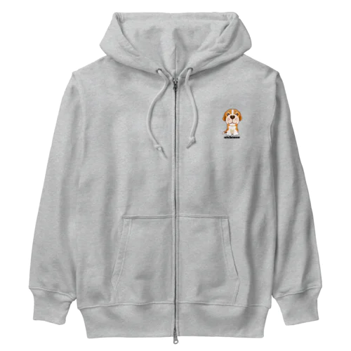 はにかみビーグル chibicco (黒文字) Heavyweight Zip Hoodie