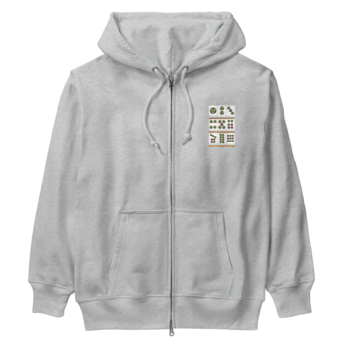 葵のピンズ ( 架空麻雀牌シリーズ) Heavyweight Zip Hoodie