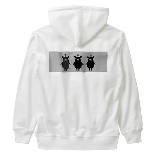 3匹の黒ブタ Heavyweight Zip Hoodie