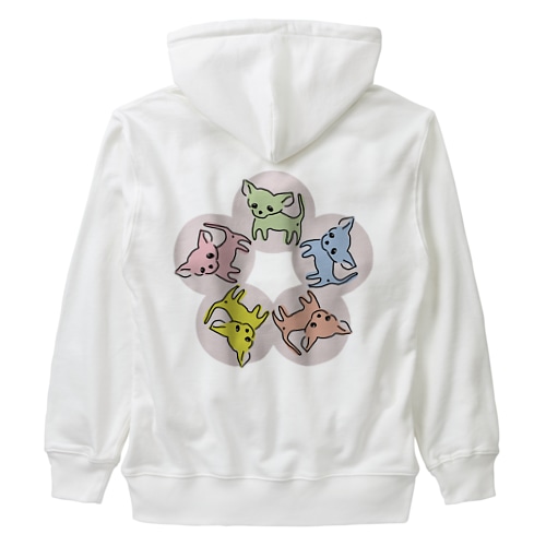 ゆるチワワ（フラワーサークル） Heavyweight Zip Hoodie