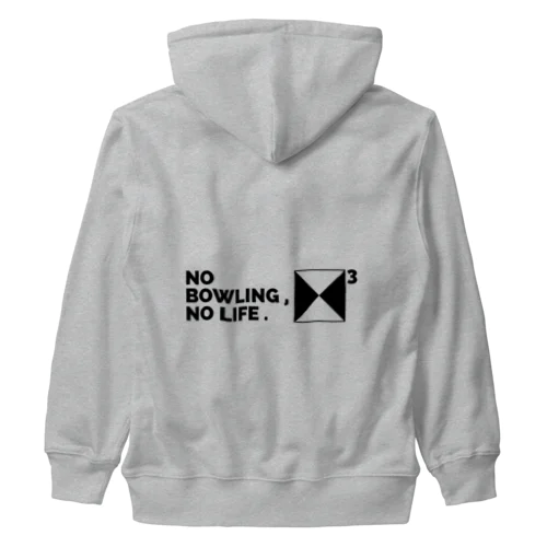 NO BOWLING , NO LIFE .　ブラック Heavyweight Zip Hoodie