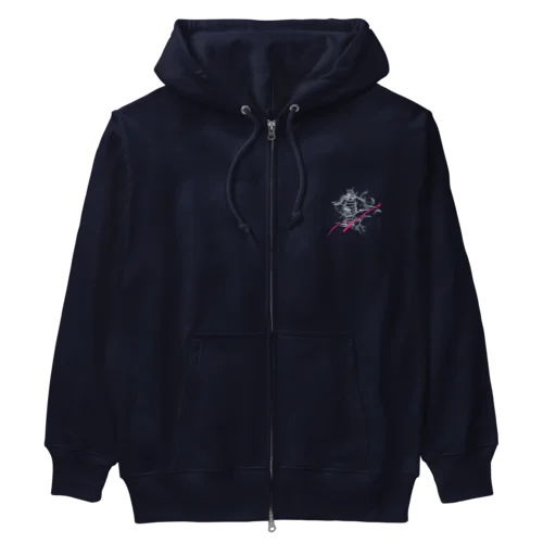 Hands Up! 籠球侍 BASKETBALL SAMURAI 挑 try（Silver×Pink） Heavyweight Zip Hoodie