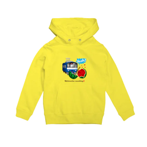 青い電車 「 スイカ割り 」 Hoodie