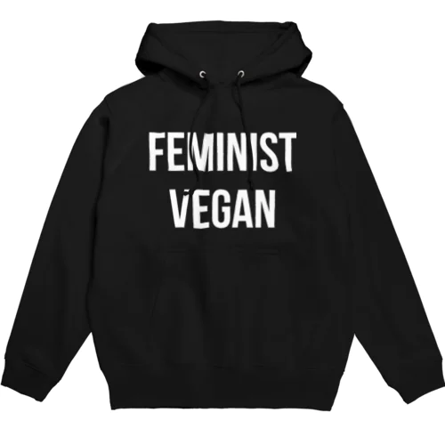 feminist_vegan（白文字） パーカー