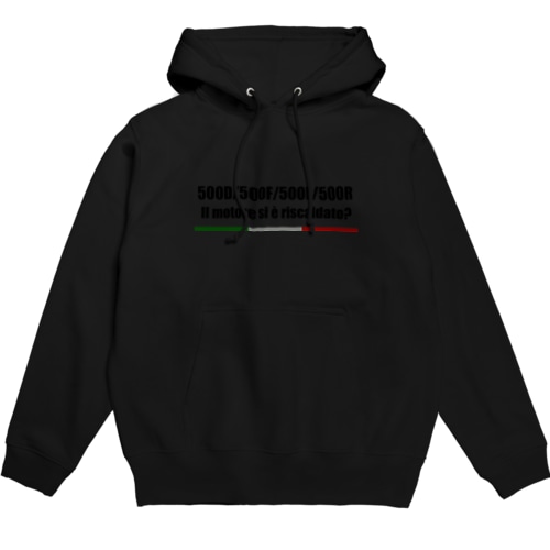 フィアット500 黒文字 ダークトリコローレ Hoodie
