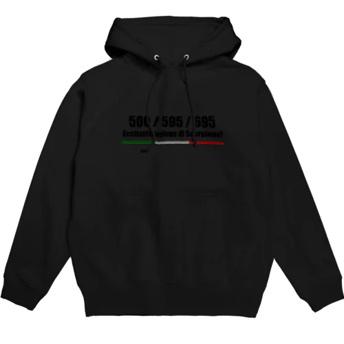 アバルト 黒文字 ダークトリコローレ Hoodie