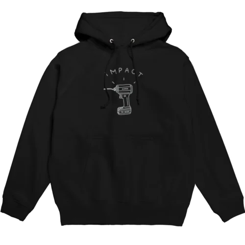 DIYインパクトドライバー イラスト 白 Hoodie