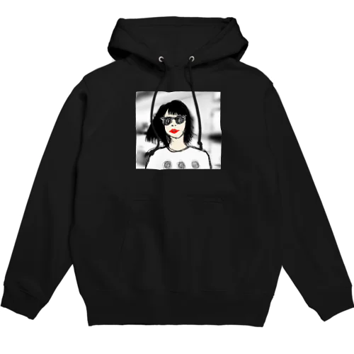 パセリTを着た赤リップレディ Hoodie