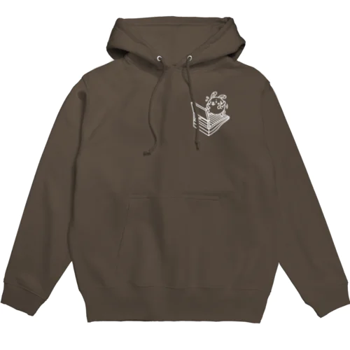 ウサコロまる・ランニングマシン（小）（線画：白バージョン） Hoodie