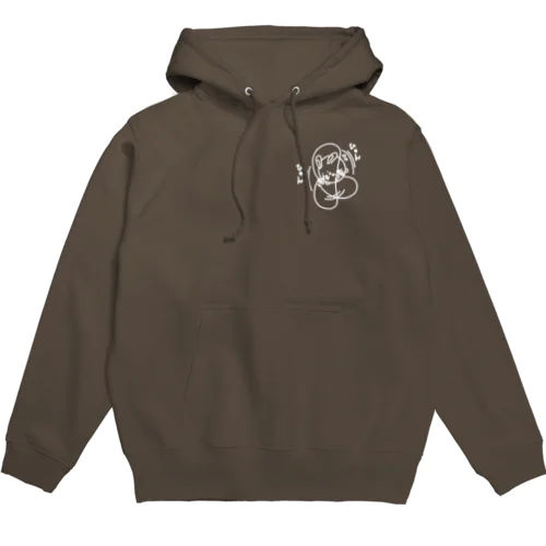 ウサコロまる・縄跳び（小）（線画：白バージョン） Hoodie