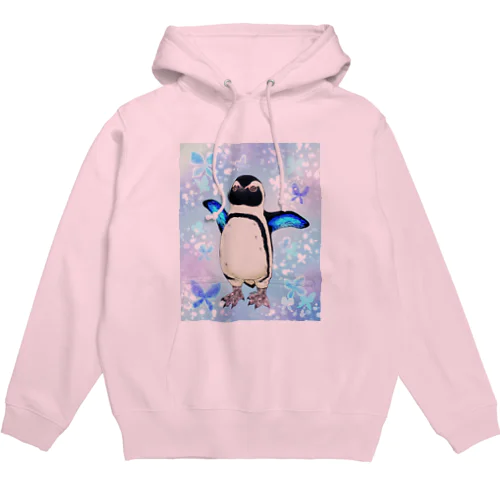 ケープペンギン「ちょうちょ追っかけてたの」(Blue) Hoodie