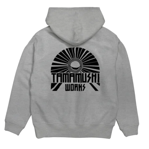 TAMAMUSHIWORKS GEN4 黒プリント Hoodie