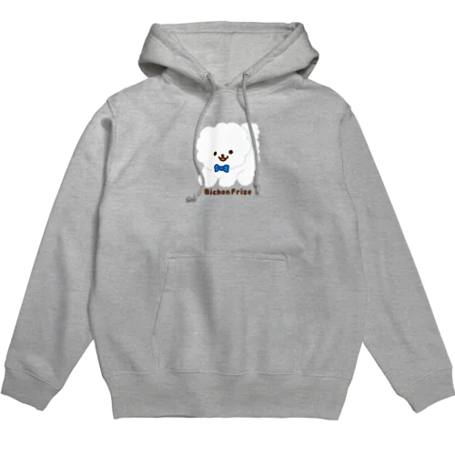 ブルーのビションフリーゼ  ロゴあり Hoodie