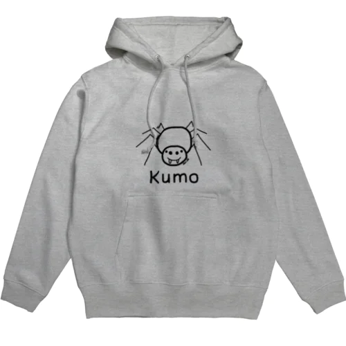 Kumo (クモ) 黒デザイン Hoodie