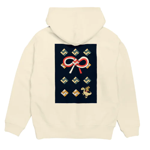 紅白蝶結び植物恐竜 Hoodie