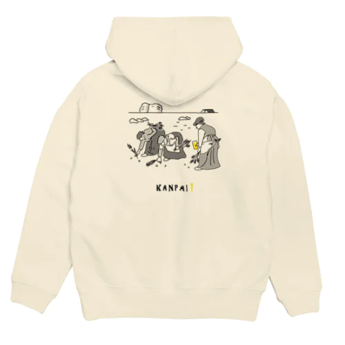 名画 × BEER（落穂拾い）黒線画 Hoodie