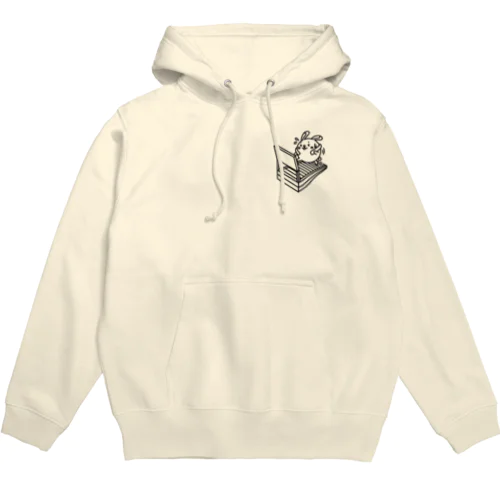 ウサコロまる・ランニングマシン（小）（線画：黒バージョン） Hoodie