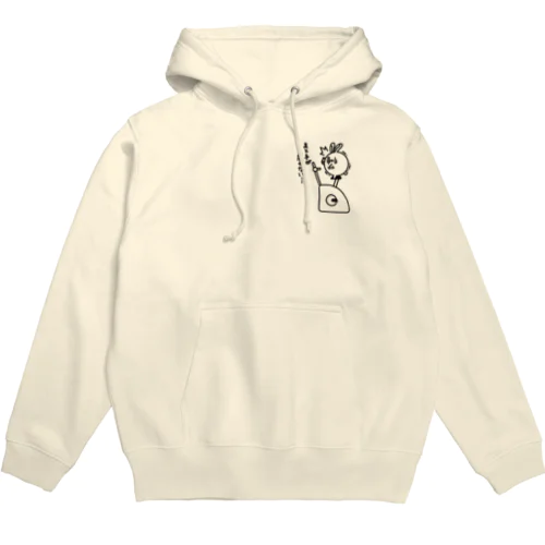 ウサコロまる・フィットネスバイク（小）（線画：黒バージョン） Hoodie