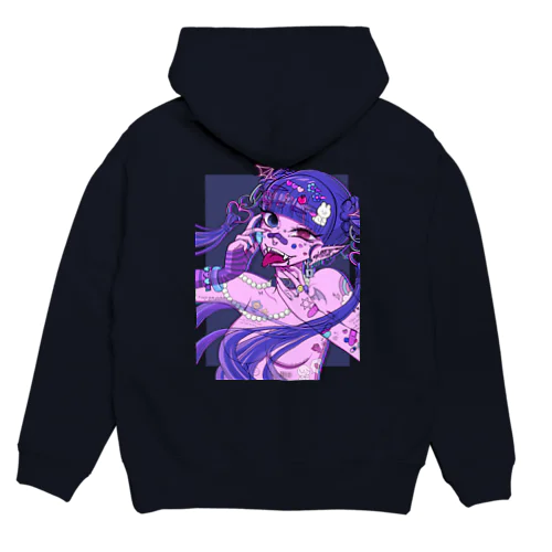 蛇舌と煙草とホリゾンタルタン（ブラック） Hoodie