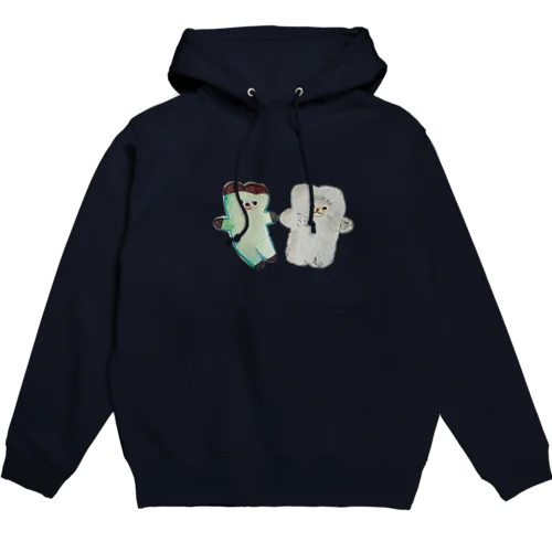 くまくまアンティーク。復刻版チョコミントと くまくま。グレーのモフモフ   Hoodie