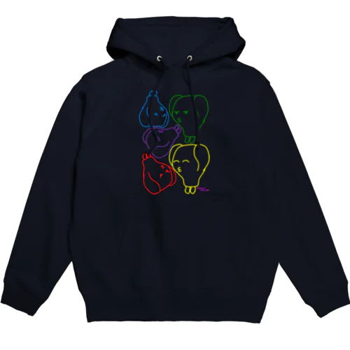 いろんなタイプのカラフルコマリマ Hoodie