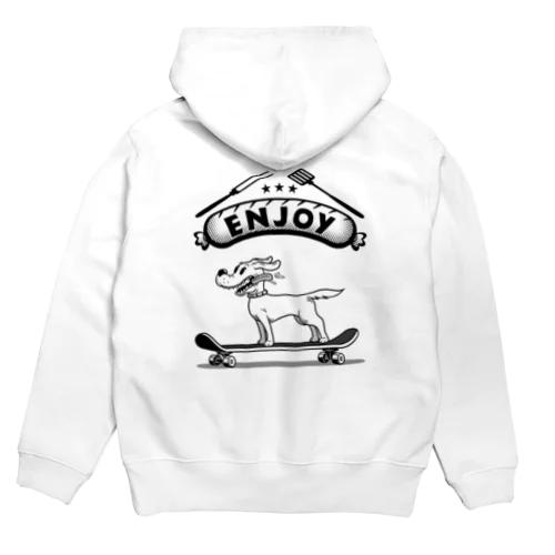 happy dog -ENJOY- (black ink) Hoodie