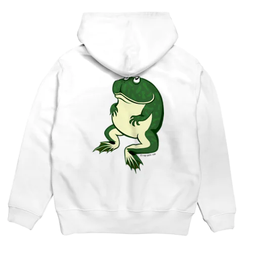 おすわりバジェットガエルバックプリント Hoodie