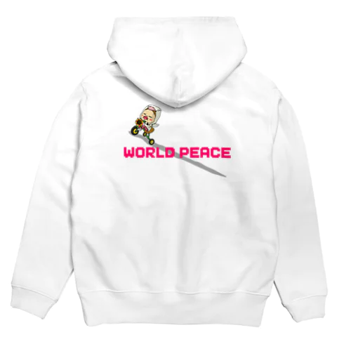 【バックプリント】世界平和だよ！さげみちゃん（ドット文字） Hoodie