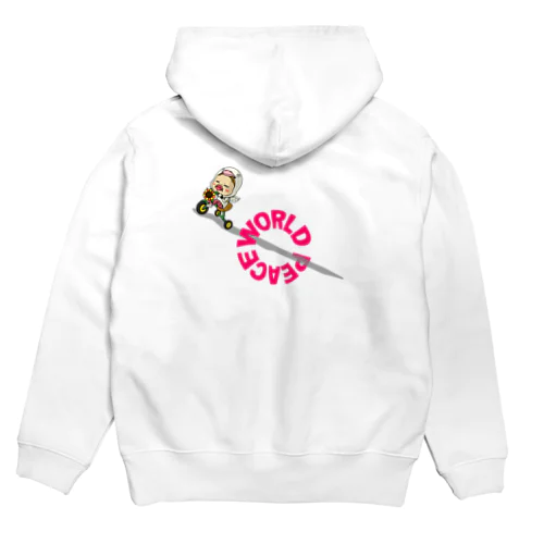 【バックプリント】世界平和だよ！さげみちゃん（円形文字） Hoodie