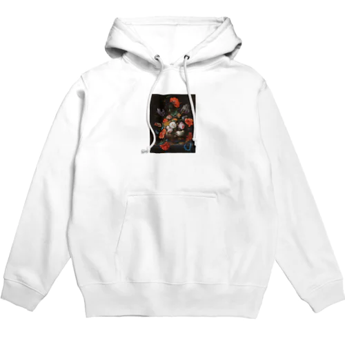 花と時計の静物画 Hoodie