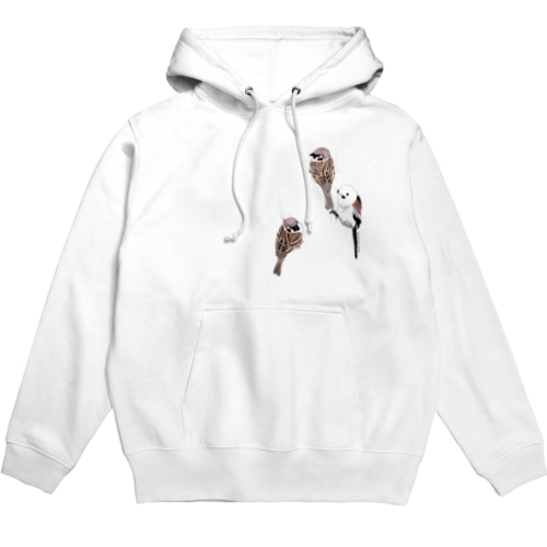 ひっつく可愛い鳥〜スズメとシマエナガ〜 Hoodie