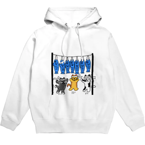 ねこ猫運動会（魚食い競走） Hoodie