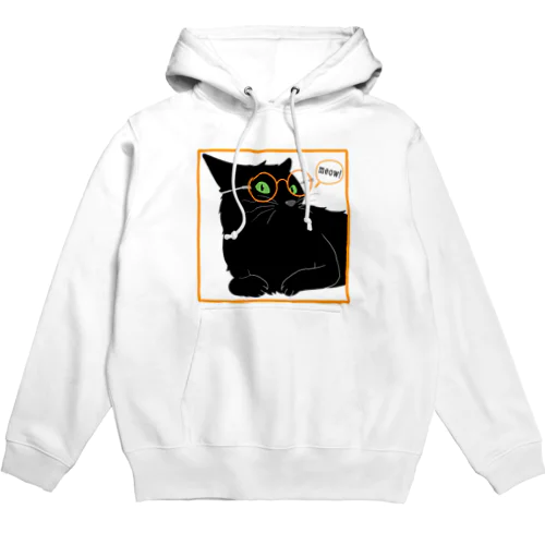 メガネ黒猫 Hoodie