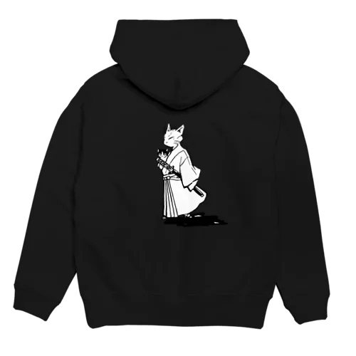 猫侍(モノクロ) Hoodie