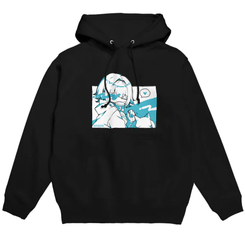 餌付けしてる子　白　表面 Hoodie