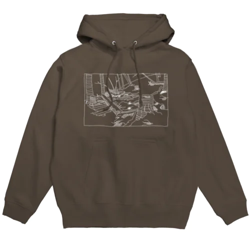 寄り道 線画 Hoodie