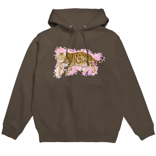 虎 猫 トイガー 桜バージョン 合格祝いに Hoodie