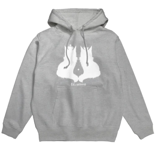 冠と二匹のねこ（白シルエット） Hoodie