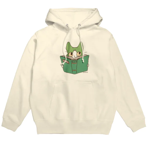 本を読むハチワレ Hoodie