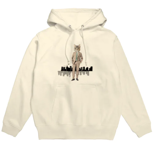 働く猫 Hoodie