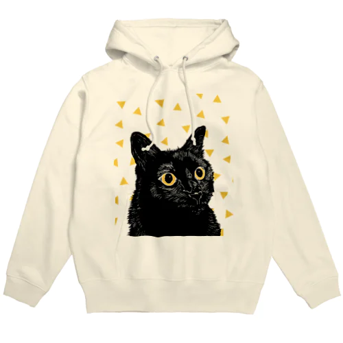 あちらを見ている黒猫ちゃん Hoodie