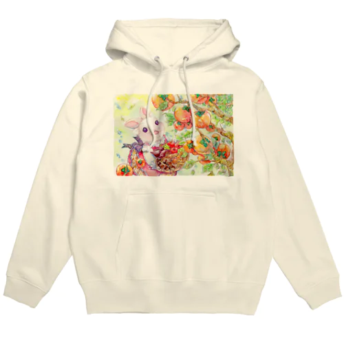 うさぎと柿など実りの秋 Hoodie