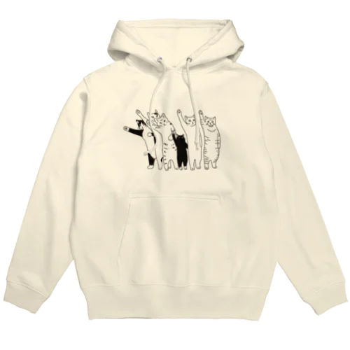 ヘイ！ タクシー！一台に乗るつもりの猫達 Hoodie