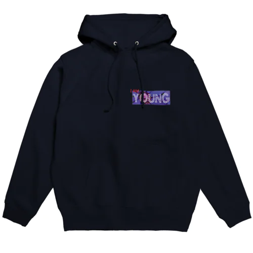 アイアムヤング　purple flower Hoodie