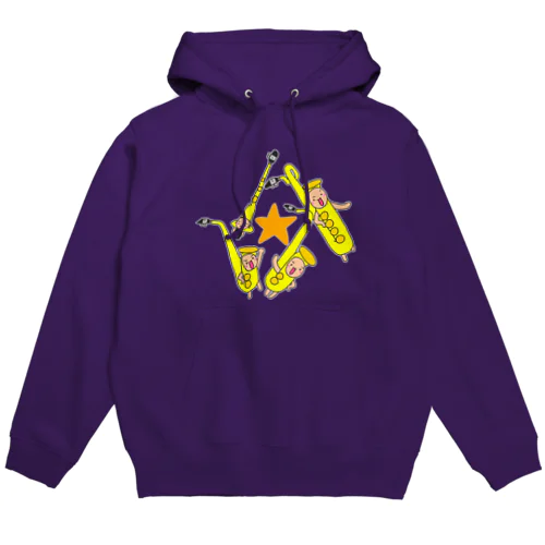 ☆サクソフォンさんたち　カラー Hoodie