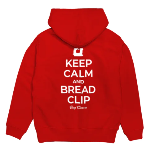 [★バック] KEEP CALM AND BREAD CLIP [ホワイト] パーカー